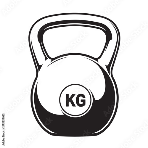 Simple black and white illustration of a kettlebell demonstrating strength and exercise