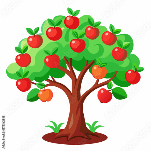 tree with apples and flowers