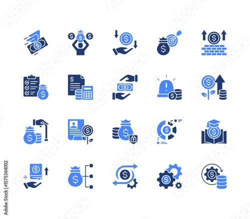 Financial freedom editable stroke icon set