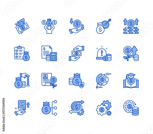 Financial freedom editable stroke icon set