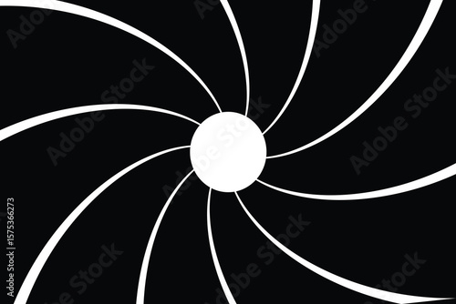 Abstract Black and White Radial Lines Design.