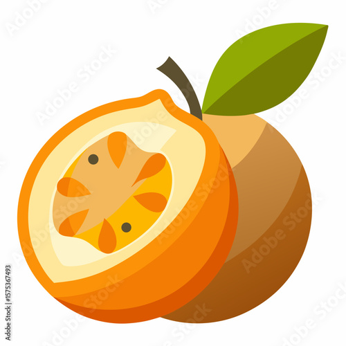 orange fruit with leaves
