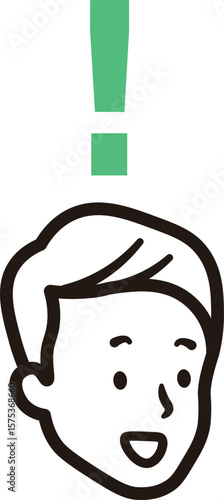 男性が閃いているシンプルなアイコンイラスト素材