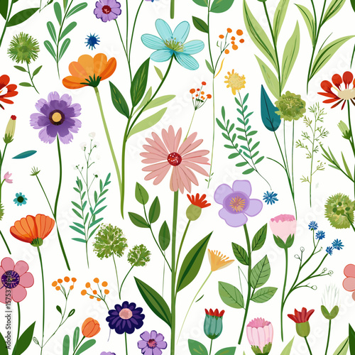 Wallpaper Mural seamless floral pattern Torontodigital.ca