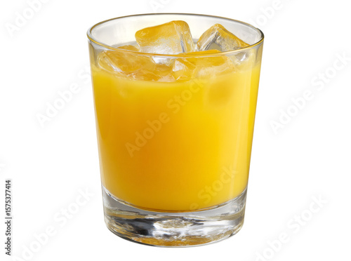 Wallpaper Mural Refreshing glass of orange juice with ice cubes, On Transparent Background, Png Torontodigital.ca