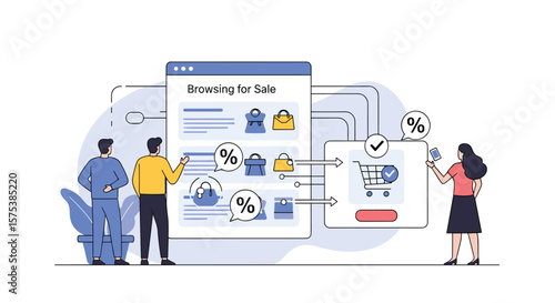 Online shopping experience visualizing product selection and customer engagement