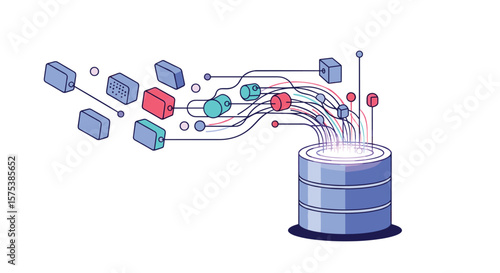 Digital information flowing into a centralized data repository for analysis and storage