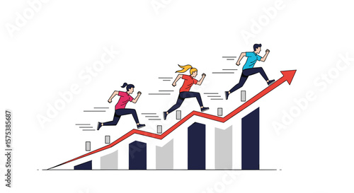 Teamwork and individual effort driving business growth and achieving success together