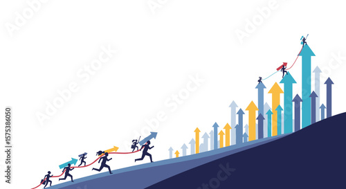 Business growth achieved through teamwork and strategic planning