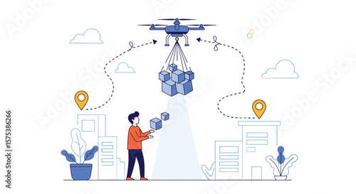 Automated aerial delivery system facilitates efficient goods transportation and logistics management
