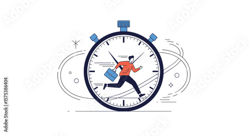 Urgent business meeting deadline approaching fast time management concept