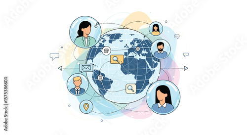 Global business connections and professional networking around the world