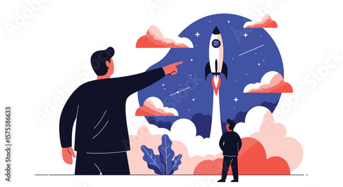 Launching a rocket into the night sky inspiring business growth and innovation