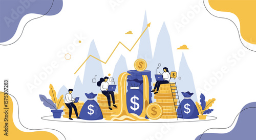 Illustrating financial growth and investment strategies for economic prosperity