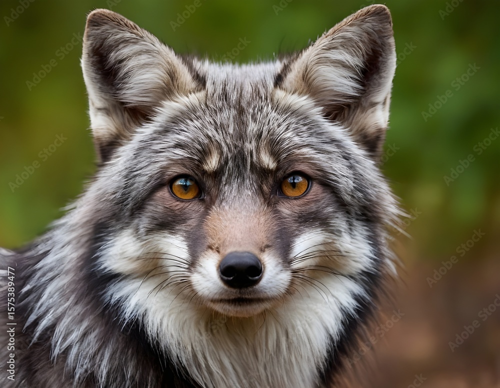 Fototapeta premium closeup of a silver fox