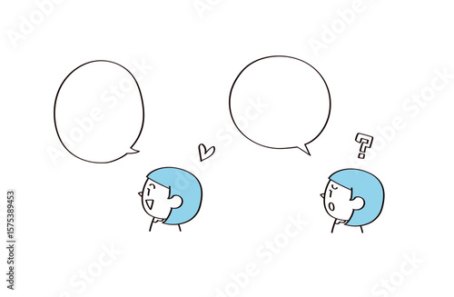 人物とフキダシのイラスト