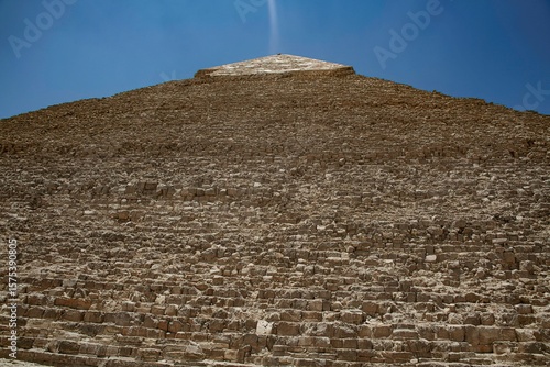 Cheops pyramid in the Egyptian desert near Giza in close up