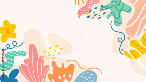 Colorful abstract shapes forming a design, perfect for backgrounds, posters, digital artwork, and creative projects with a modern touch.