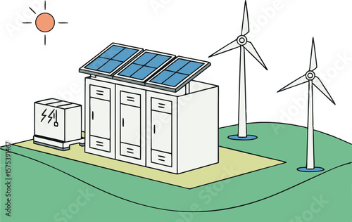 Green Energy and Sustainability Design Featuring Renewable Power Concepts. Artistic Green Energy and Sustainability Design Highlighting Eco-Friendly Solutions. Modern Green Energy and Sustainability