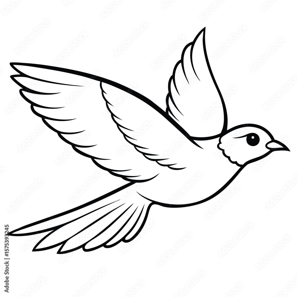 flying bird outline illustration flying bird outline illustration