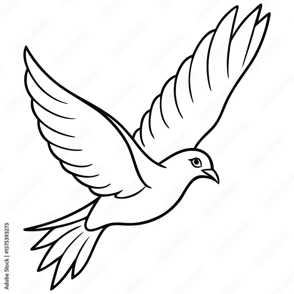 Fototapeta premium flying bird outline illustration