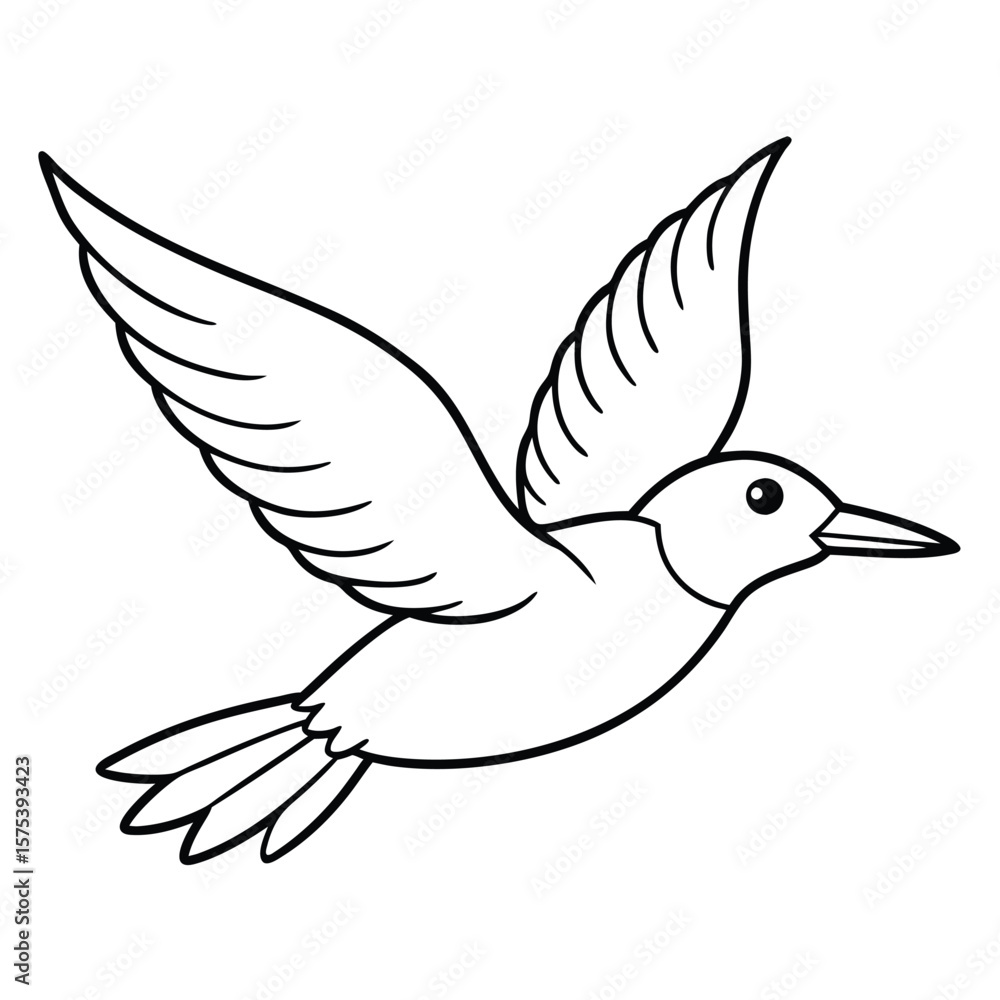 Obraz premium flying bird outline illustration