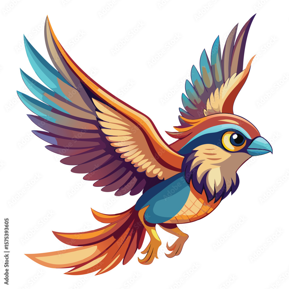 Obraz premium flying bird outline illustration