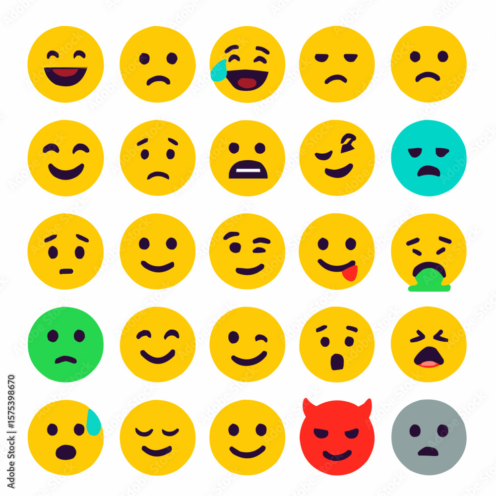 Obraz premium set of smiley faces