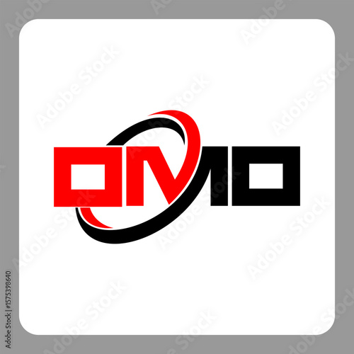 DMO logo. DMO letter. DMO letter logo design. Initials DMO logo linked with circle and uppercase monogram logo. Modern Red and Black Initials Logo for Corporate, DMO typography for technology,