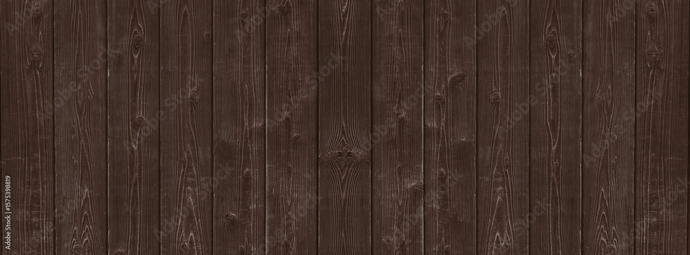Fototapeta premium Dark brown wood wall for dark wood background and texture banner template.