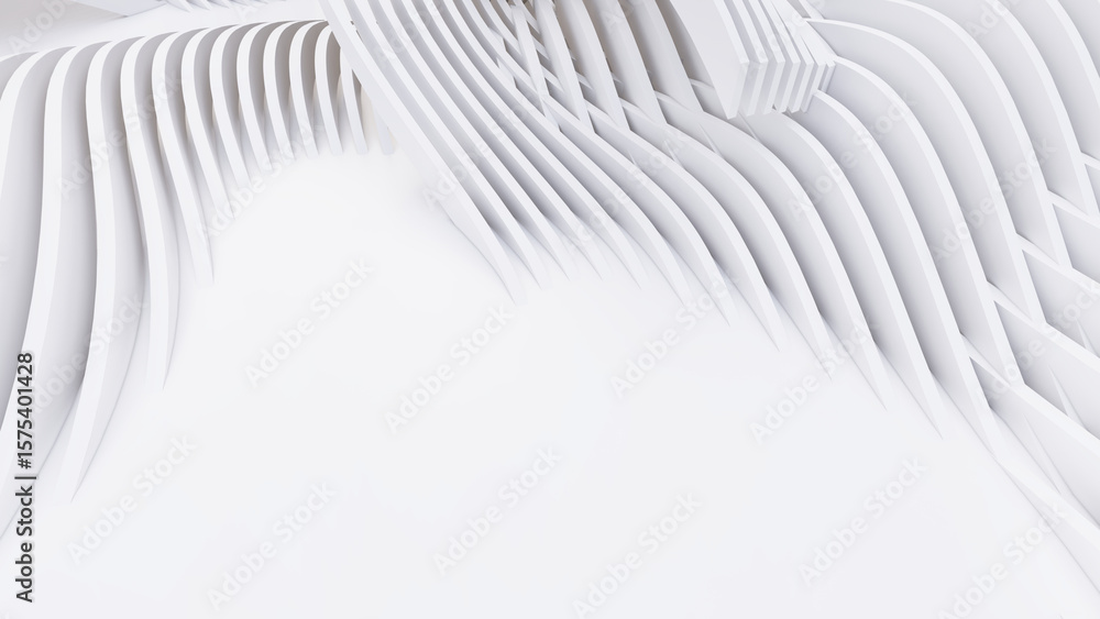 Obraz premium Abstract Curved Shapes. White Circular Background.