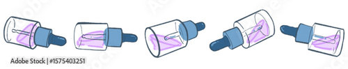 Pastel Cute Dropper Bottles for Skincare and Serum Illustrations