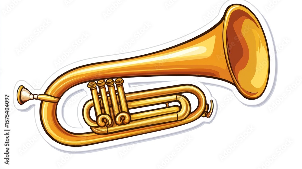 Obraz premium Cartoon Trumpet Illustration