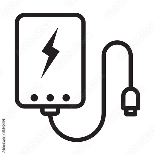 power bank outline icon vector for your web design, logo, UI. illustration