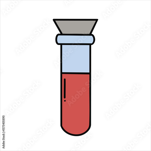 Vector illustration of a test tube, blood sample tube icon