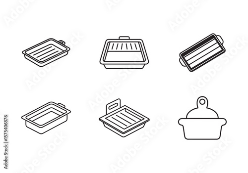 baking sheet icon line art vector illustration