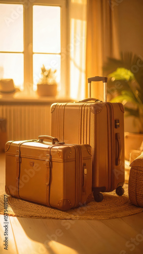 Close up suitcases and travel essentials being packed into bags.
