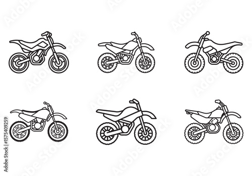 dirt bike icon line art vector illustration