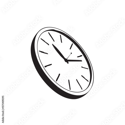Clock's Timeless Essence: An illustrative depiction of a classic clock, poised in a minimalist composition of lines and shadow, symbolizing the relentless march of time.