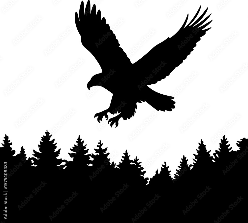 Obraz premium eagle flying in the forest