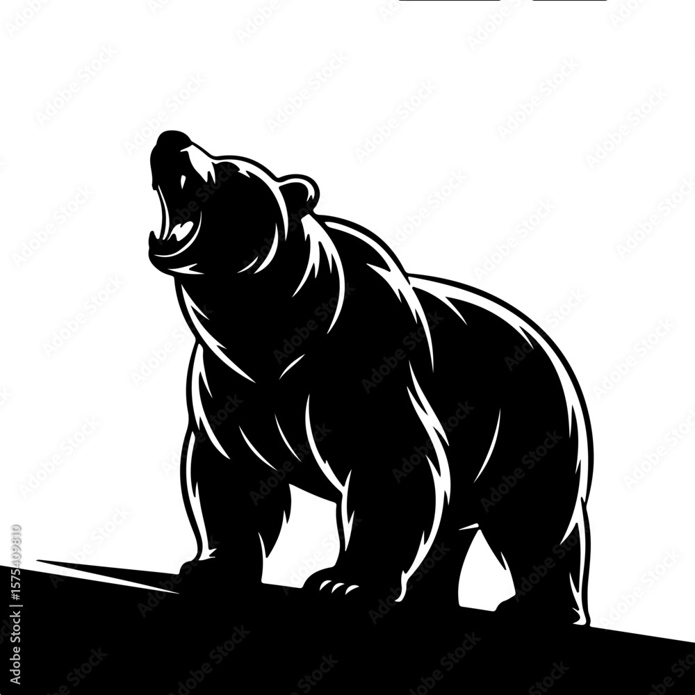 Fototapeta premium bear on a black background