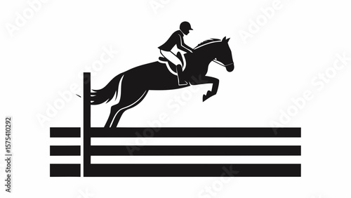  Horse Jumping Silhouette with Rider – Equestrian Vector Clipart Design