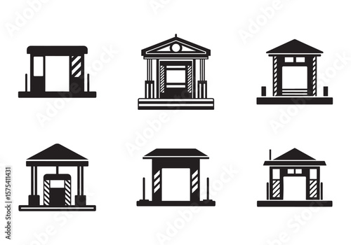 toll booth icon silhouette vector illustration