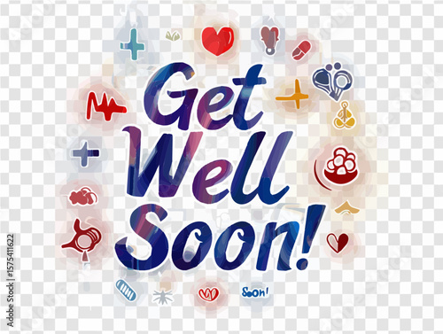 Get well soon vector illustration