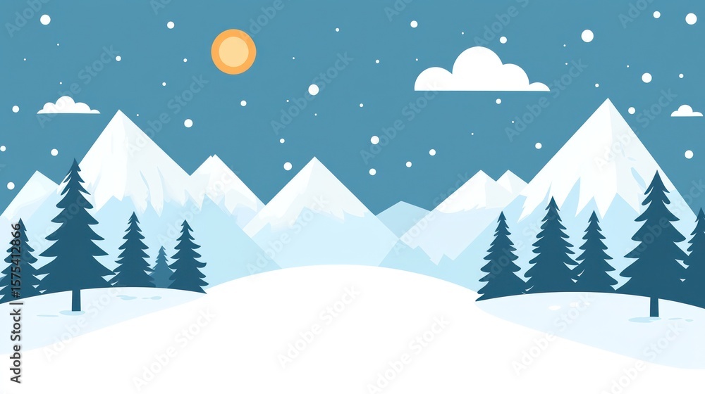 Fototapeta premium Winter mountain landscape (5)