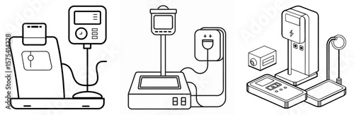 Digital Scale Charging Station Coloring Book Page