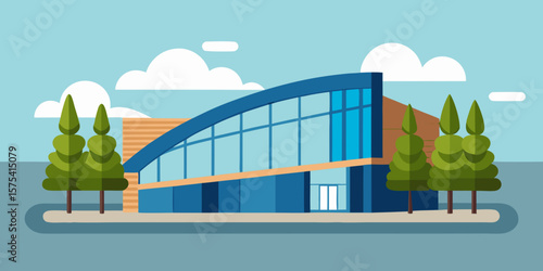 Modern Architectural Design Innovative Building with Green Landscape