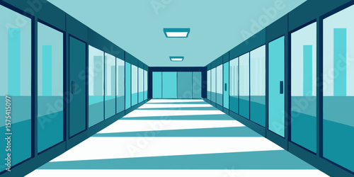 Modern Office Corridor A Design of Glass Walls and Minimalist Aesthetics