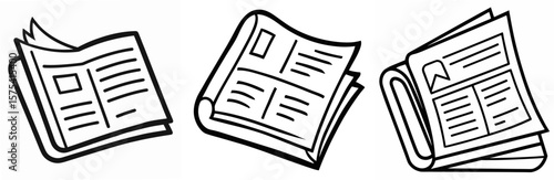 Newspaper Coloring Book Page Outline Line Art
