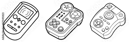 Remote Control Coloring Book Page Outline Design